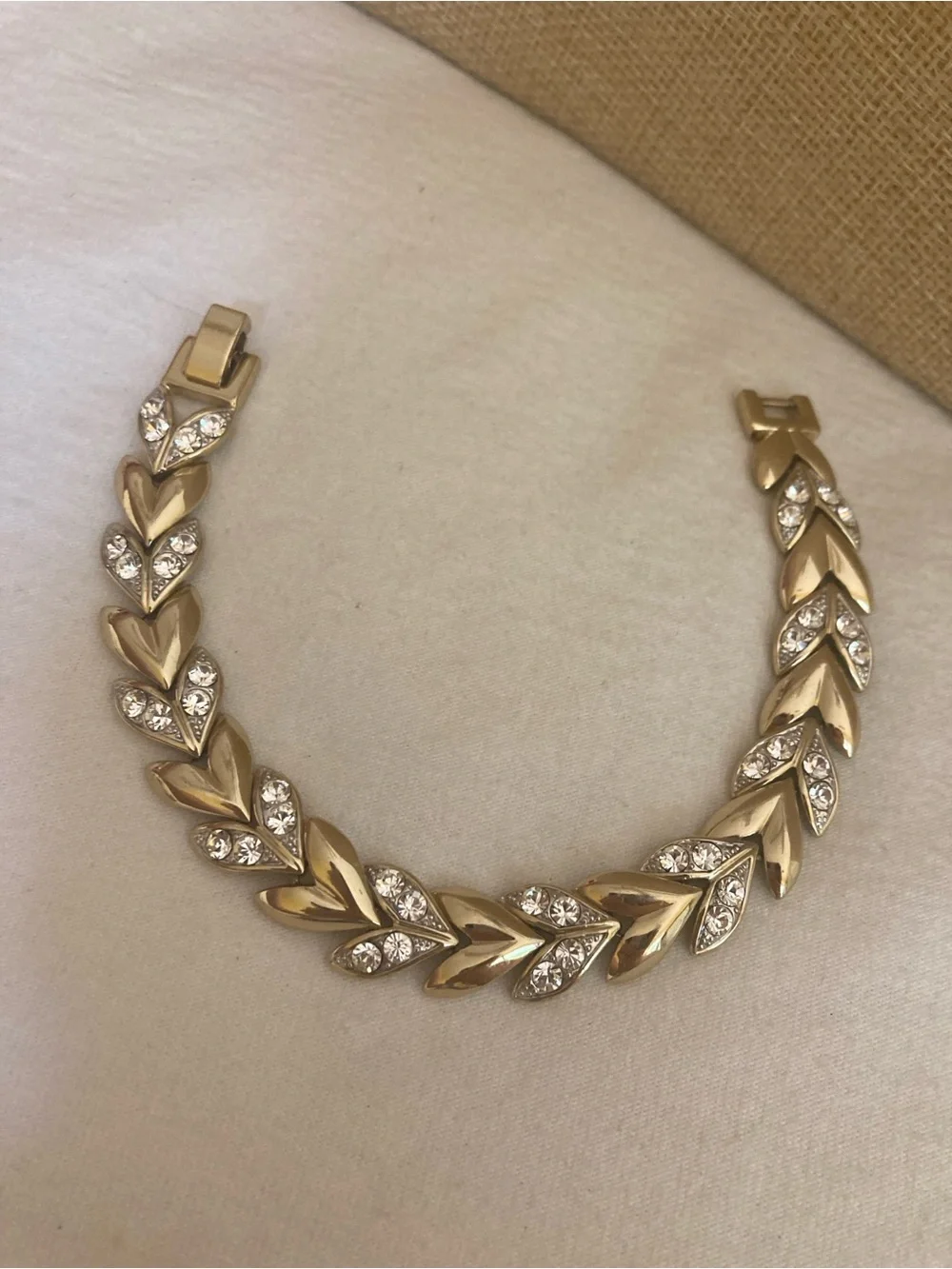 Marked GP Gold Plated Bracelet with Brilliant Crystals